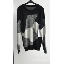 Men Round Neck Patterned Long Sleeve Pullover Knitted Sweater